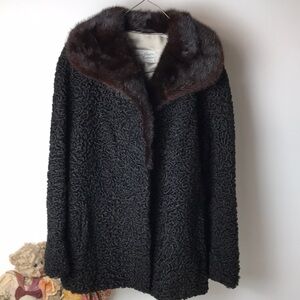 Lamb and Mink Genuine Fur Women's Coat